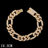 Luxury 12mm Iced Out Cuban Link Chain Bracelet