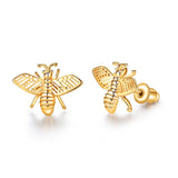 3 Styles Korean Inlaid Crystal Rhinestone Bee Earrings