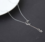 Simple Moon Star Chain Short Necklace