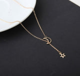 Simple Moon Star Chain Short Necklace