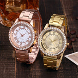 Rose Gold Luxury Rhinestone Quartz Ladies Watch