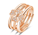 Three-In-One Combination Opening Four-Leaf Clover Ring