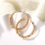 Gold Round Pearl Earrings