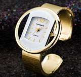 New Luxury Gold Silver Dial Ladies Quartz Watch