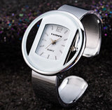 New Luxury Gold Silver Dial Ladies Quartz Watch