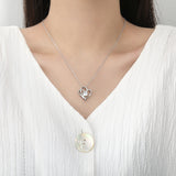 Zircon Double Love Rhinestones Ins Heart-shaped Necklace