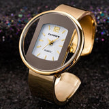 New Luxury Gold Silver Dial Ladies Quartz Watch