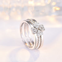 Three-In-One Combination Opening Four-Leaf Clover Ring