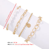 Geometric Pearl Retro Bracelet Set