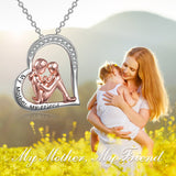 Mother Daughter 925 Sterling Silver Engraved "My Mother My Friend" Pendant Necklace
