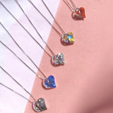 925 Sliver Heart Shaped Geometric Necklace