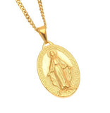 Stainless Steel Virgin Mary Punk Pendant Necklace