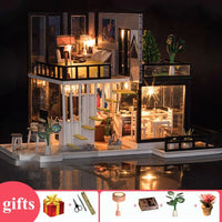 Diy Big Wooden Doll Houses Kitchen Miniature Villa
