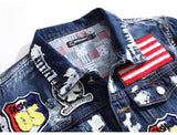 Men's Flag Letters Patch Design Jacket