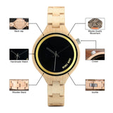 LOGO Wooden Band Exquisite Quartz Watches