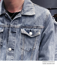 Men's Hip Hop Bomber Cowboy Jean Jacket