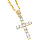 Luxury Men's Full Crystal Cross Pendant Necklace