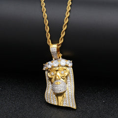 Religious Jesus Rope Chain Hip Hop Necklace