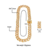 Luxury Chain Pave Setting CZ Men Necklace