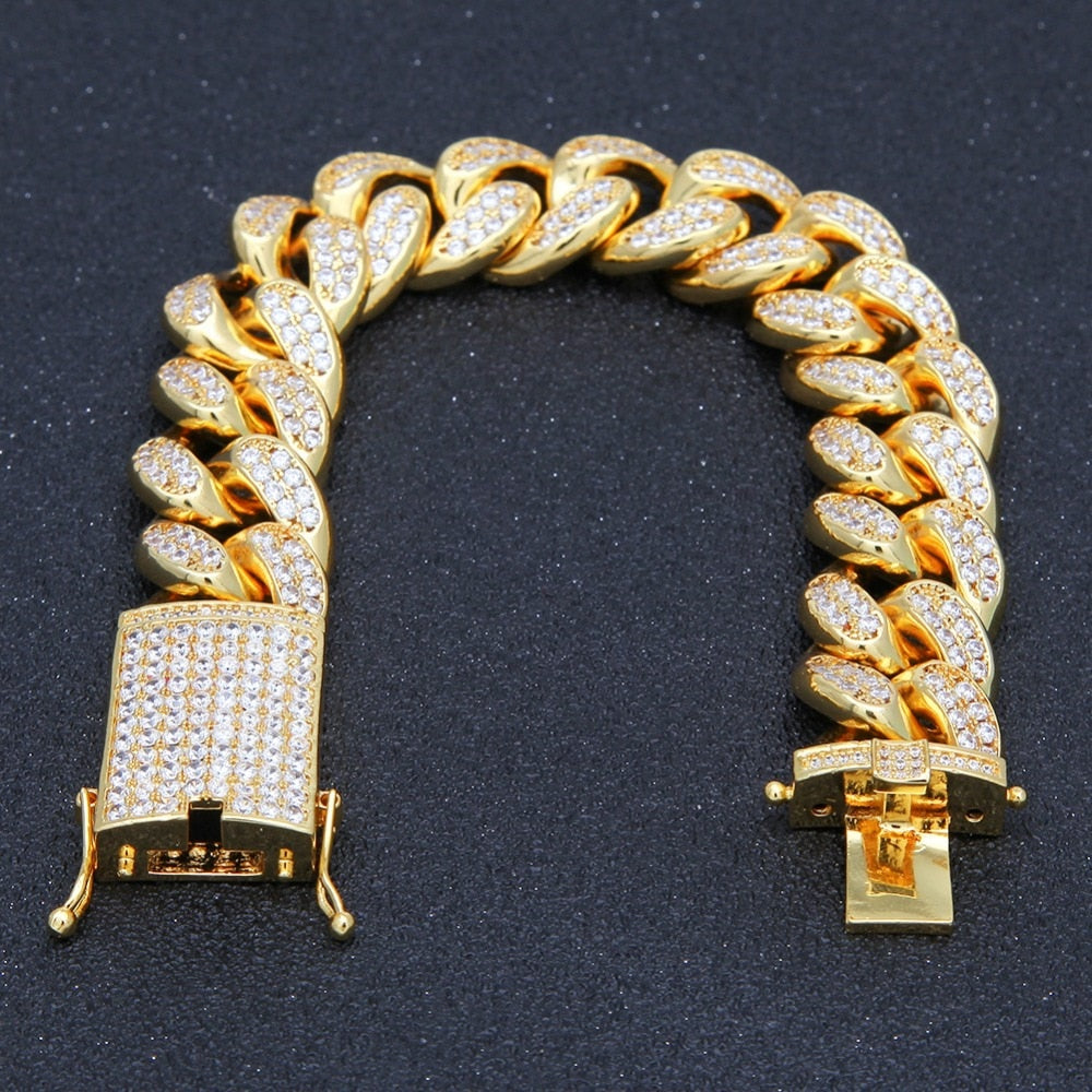 20mm CZ Link Men Hiphop Bracelet