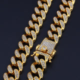 Hip Hop Cuban Link Chain Necklace & Bracelet Set