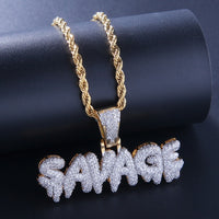 Micro Pave CZ Letters Hip Hop Necklace