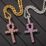 Hiphop CZ Stones Cross Pendant Necklace