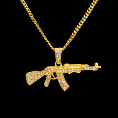 Hip hop Super Cool Rifle Pendant Necklace