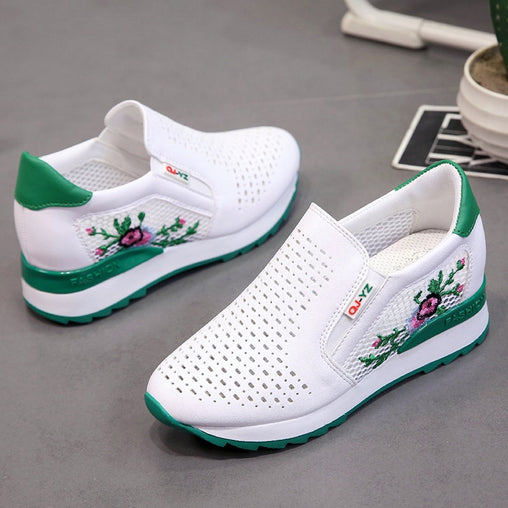 Summer Spring Slip on Flower Mixed Colors Hollow Sneakers