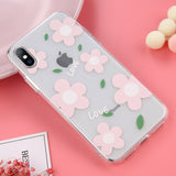 Floral Love Heart Transparent Silicon Phone Cases
