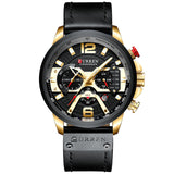 Leather Sports Watch Men Fashion Chronograph Quartz Watches
