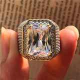 Crystal Zircon Stone Engagement Ring