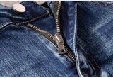 Men's Ripped Jeans Patch Stretch Denim Pants