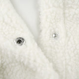Lamb Wool Women Warm Cropped Overcoat