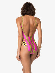 Gold Print floral Women Classic Swimming set