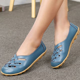 Genuine Leather Woman Hollow Out Loafers