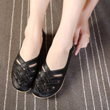 Genuine Leather Woman Hollow Out Loafers