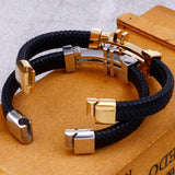 11MM Leather Men Charm Bracelets