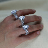 Women Zircon Water Drop Stone Wedding Rings
