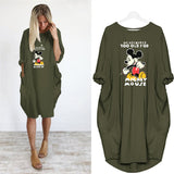 5XL Large Women's Mouse Printed Dress
