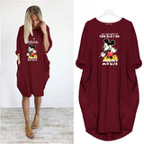 5XL Large Women's Mouse Printed Dress