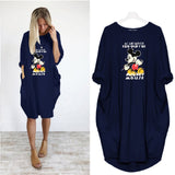 5XL Large Women's Mouse Printed Dress