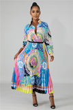 Women African Print Elastic Baggy Skirts