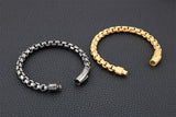 Men's Gold Stainless Steel Metal Bracelet