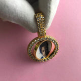 Spinning Custom picture pendant Necklace