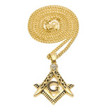 Hiphop Initial Masonic Symbol Compass Necklace