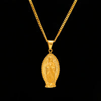 Men's Long Virgin Mary Pendant Hip-Hop Necklace