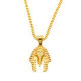 Vintage Egyptian Pharaoh Head Pendant Necklace