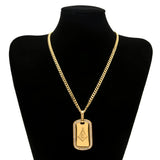 Dog Tag Pendant Cuban Chain Necklace