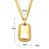 Dog Tag Pendant Cuban Chain Necklace